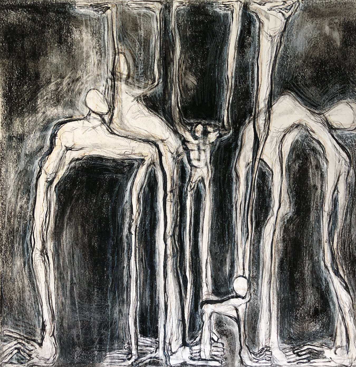 <i>Gruesome Beauty</i><br>beautiful lines, yet gruesome forms. are we really friends?<br>charcoal